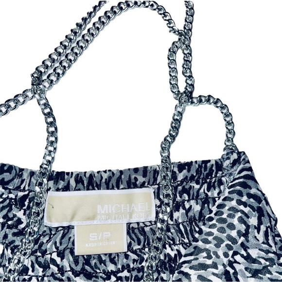 Michael Michael Kors Gray Animal Print
Chain Strap Silk Cocktail Dress Sz S/P - Picture 9 of 9